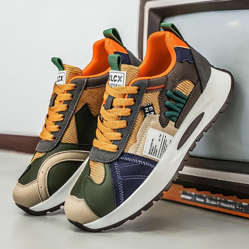 Forrest Gump Men'S Shoes Spring Heightened Platform Waffle Dad Casual Running Travel Youth Comfortable Sports Shoes
