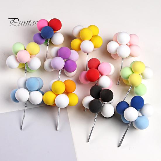 For Birthday Nice Looking Colorful Dessert Balloon Decoration Decorative Colorful Clay Balloon Cake Topper