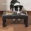 Pet Feeding Station With 3 Adjustable Height And Stainless Steel Bowls For Better Digestion