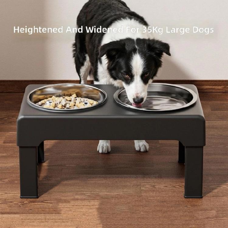 Pet Feeding Station With 3 Adjustable Height And Stainless Steel Bowls For Better Digestion
