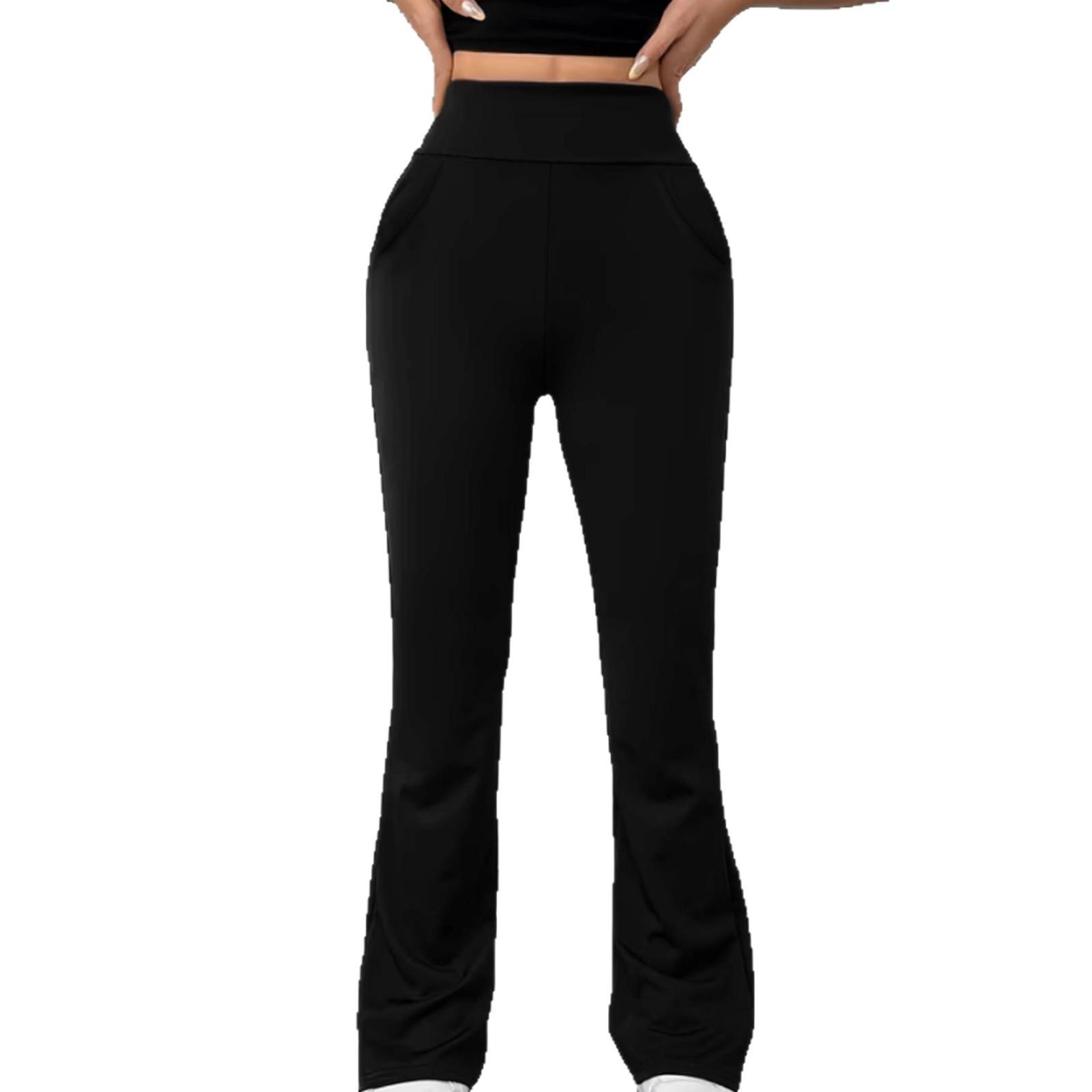 

Women s Plus Size Autumn/Winter Velvet Flare Pants - Butt Lifting, Slimming, High Waist Yoga Style 2XL чёрный