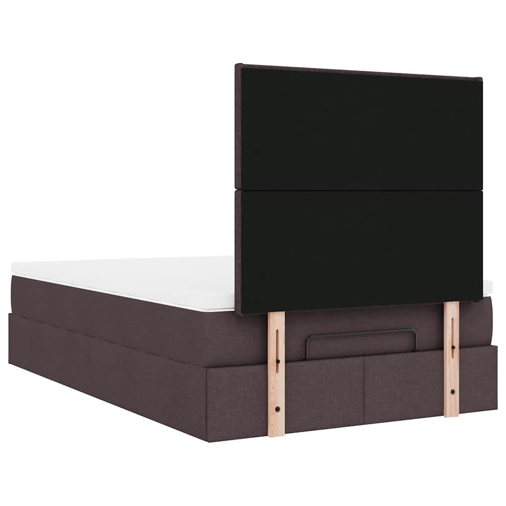 Enjoy a restful night s sleep with this ottoman bed with mattress and LED lighting in dark brown measuring 120 x 190 cm