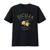 Sizilien Italienische Zitronen T-Shirt Italien Sizilien Kleidung Frisch aus Vintage Gewaschen Atmungsaktiv Grafik Weich Leicht Stilvoll Lässig
