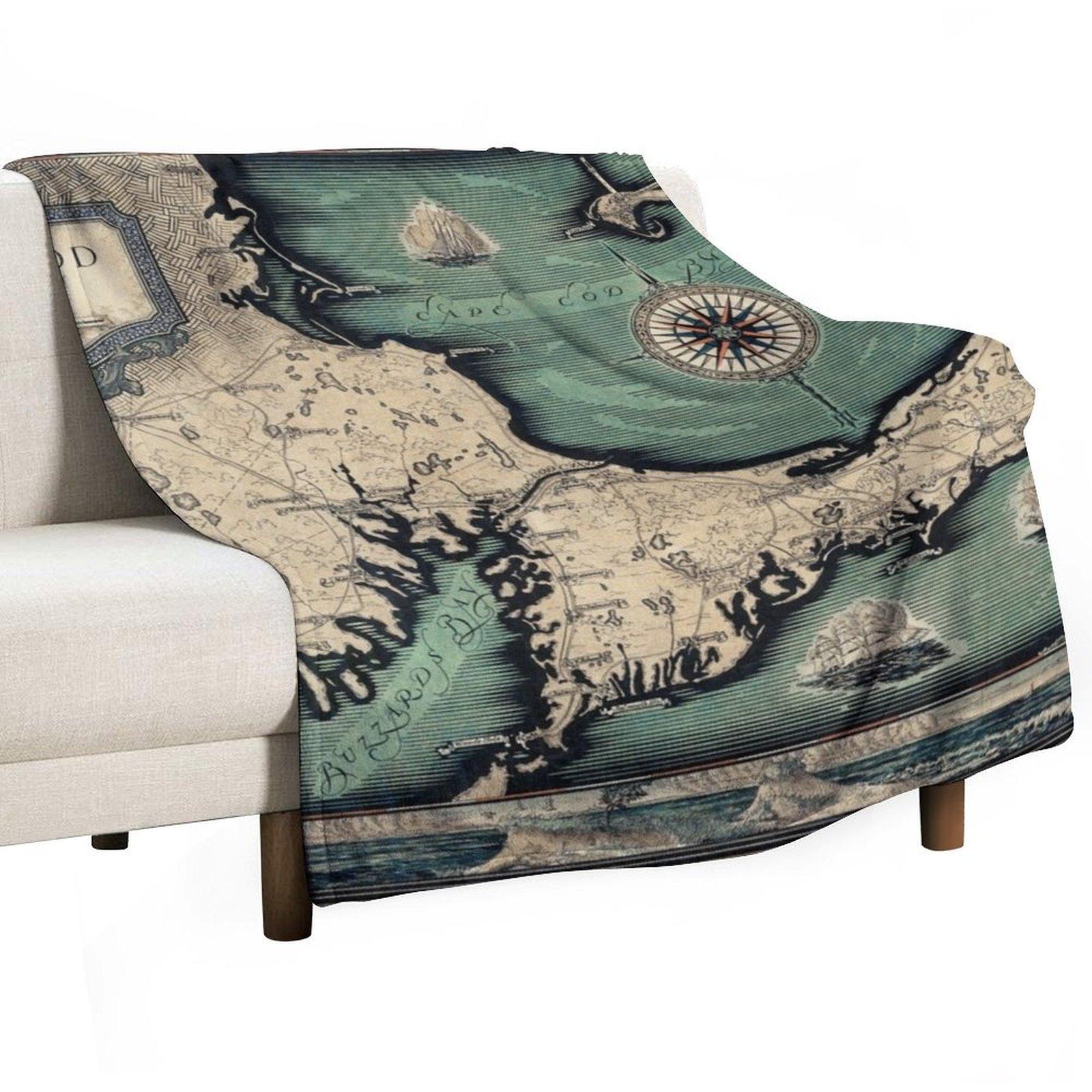 Винтажная карта 1931 года. Кейп-Код : Округ Барнстейбл Массачусетс Плед Большой Накидка косплей аниме Фланелевые Одеяла 30x40in