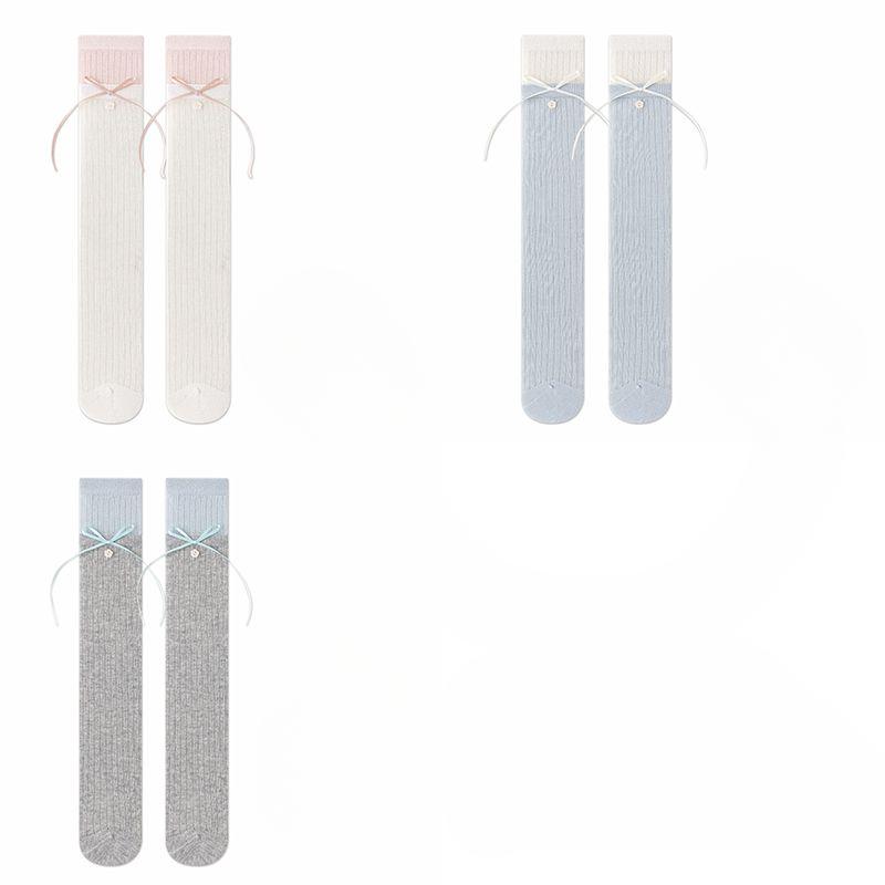 3pairs Girls Summer Thin Mesh Socks | Princess Style Calf/Knee-High Socks with Bowknot - Kids Girls Breathable Netting Stockings