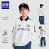Luomeng Boys' Color-Block Polo Sweatshirt