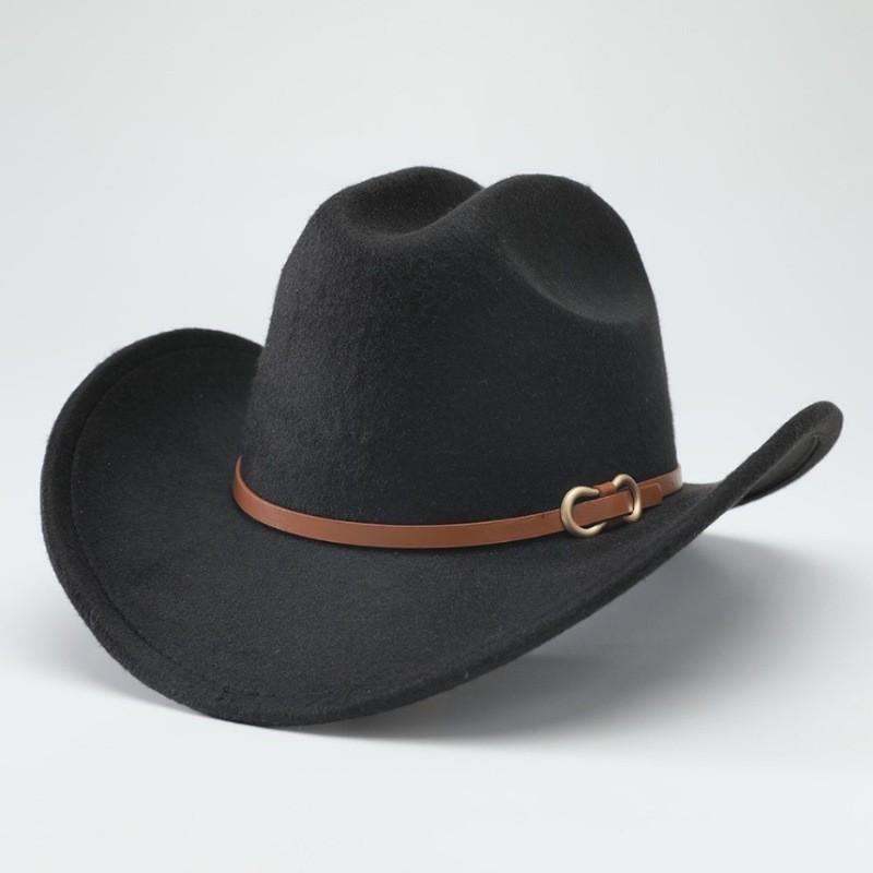 Autumn and winter European, American and western cowboy hats fashion woolen jazz hats men's and women's British fedora hats