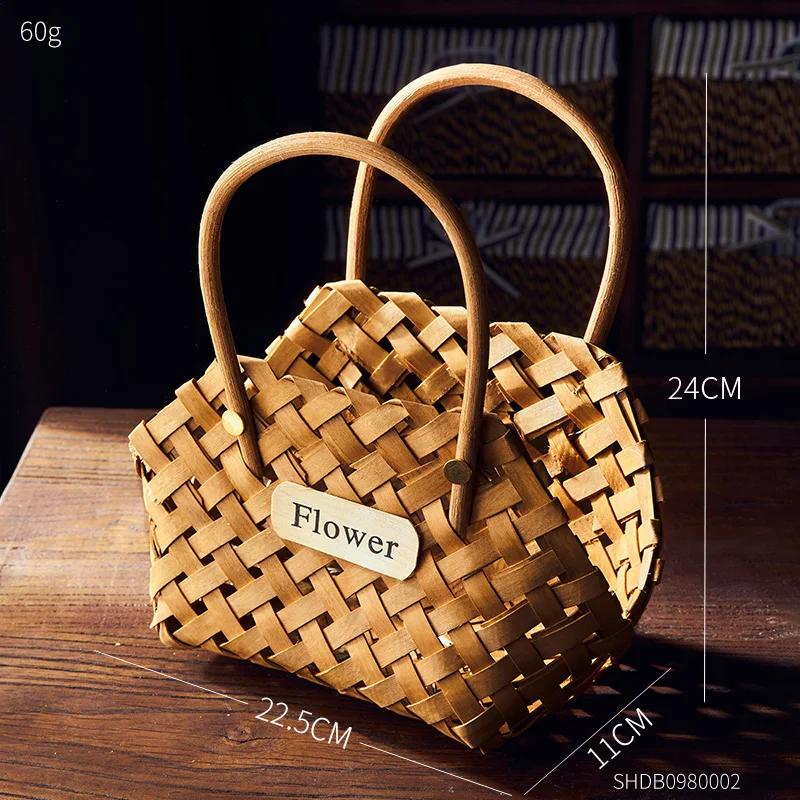 

Художественная эстетика квадратная плетеная корзина домашний декор креативная цветочная корзина украшение интерьера пикник корзина для хранения всякой всячины подарок