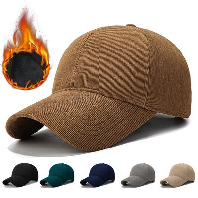 Casquette de baseball en velours de couleur unie Casquette en velours Chapeau chaud et froid d'extérieur