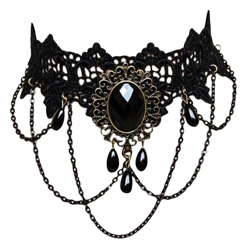 Lace Gothic Flower Lolita Pearl Jewelry Pendant Choker Choker Necklace