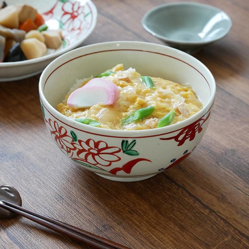 EAST Table (East Table) Okonomi Donburi, Hand-painted Red Painting, Large [16cm], Japanese Tableware 16-025, Made In Japan, Microwave Safe