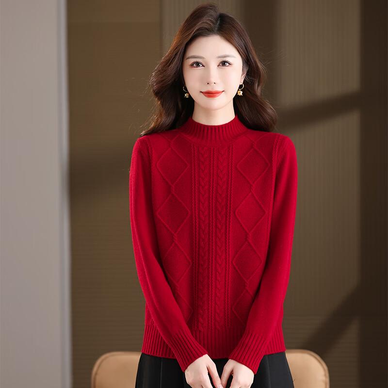 Caiyang Women s 100% Pure Wool Knit Sweater XL