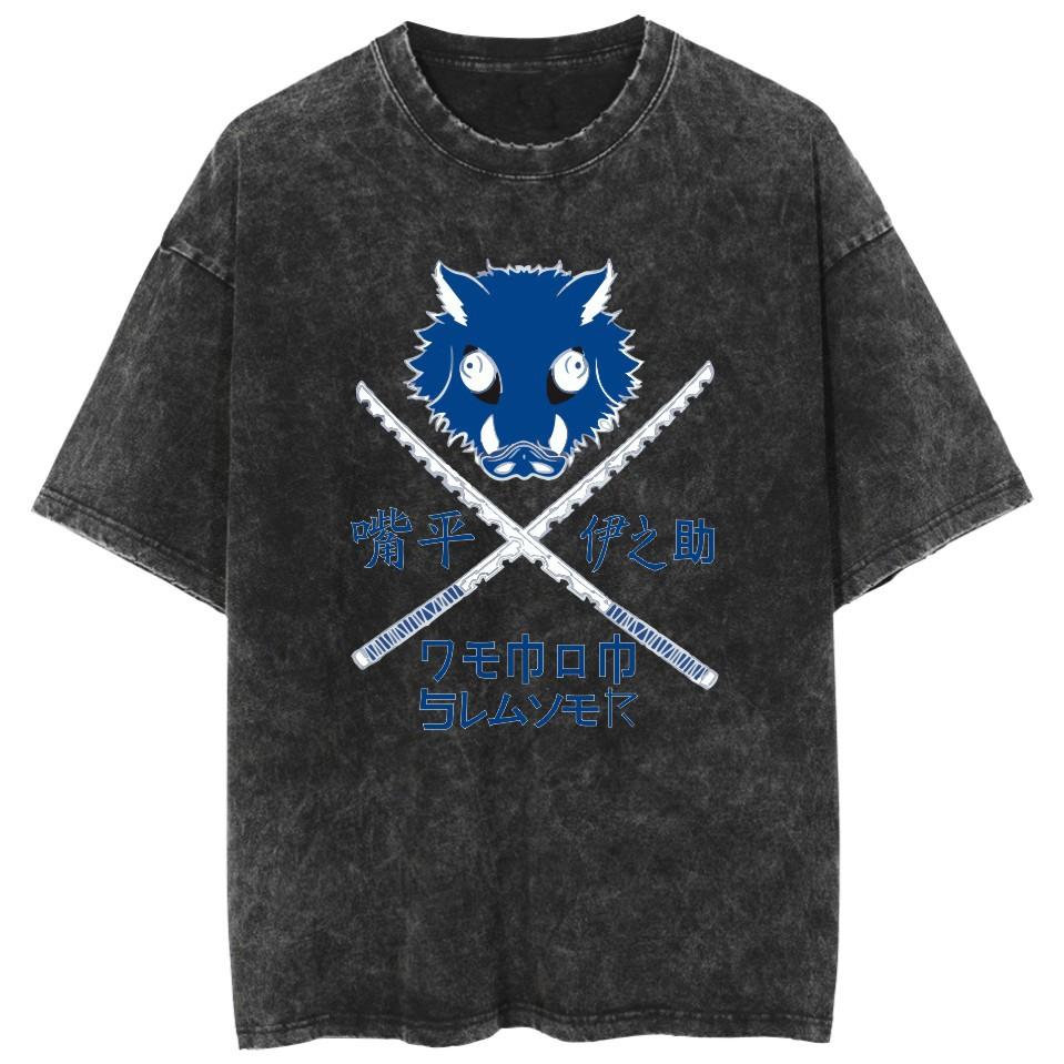 Anime Demon Slayer Kamado Nezuko Kawaii Printed T-shirt Men Women Casual Tshirts Washed Cotton Tee Harajuku Male Manga T Shirt