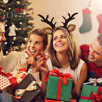 2Pcs Deer Antlers Headband Christmas Cosplay Hair Hoop Adults Realistic Reindeer Horns Ears Costume Hair Accessory