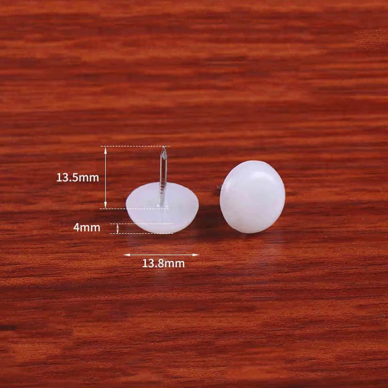 

Felt Furniture Feet Nail Plastic Glide Nails Chair Table Leg Anti Slip Protector Pads Dia13.8mm-23mm White/Brown 50Pcs