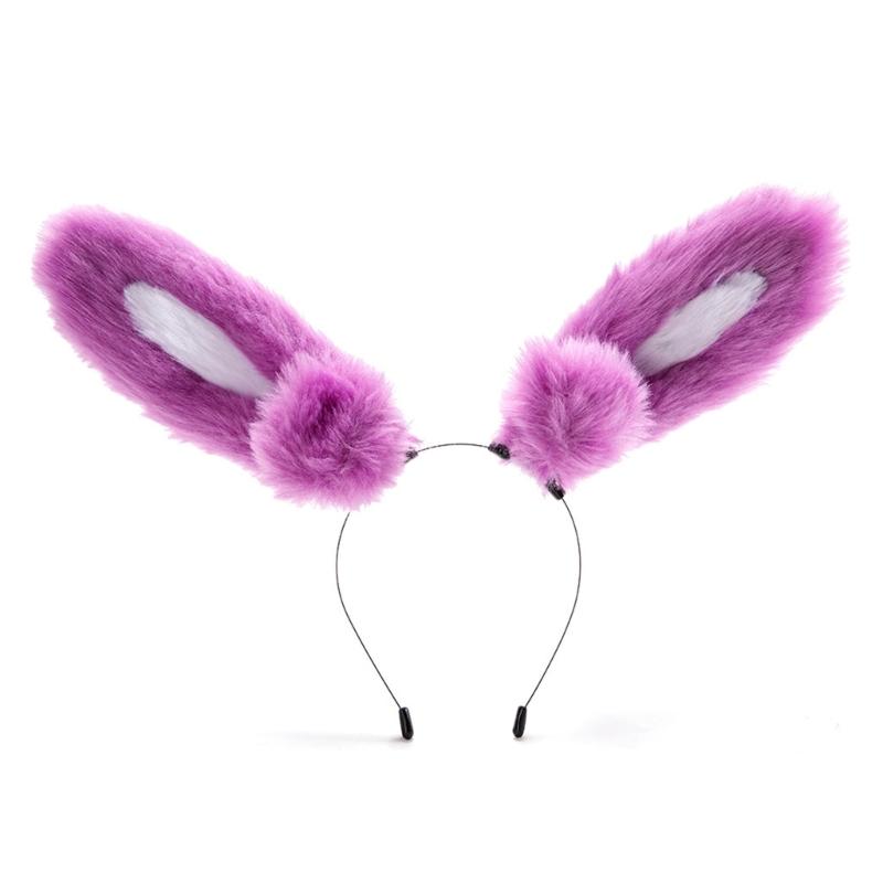 A52E Realistic Furry Ears Headpiece Hairband With Comfortable Adjustable Hair Band For Role Play And Cosplay