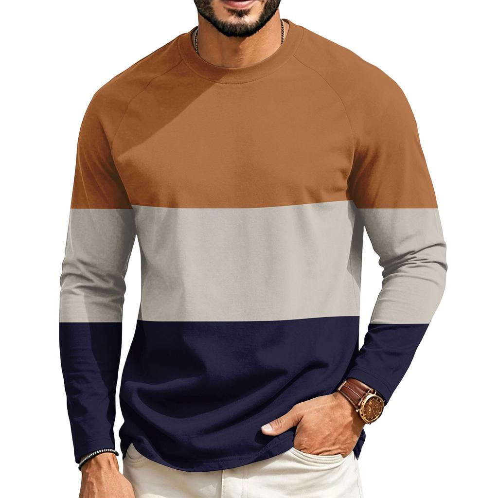 Herren Raglan Langarm T-Shirt mit Rundhalsausschnitt Lässiges T-Shirt für den Alltag