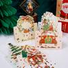 100/1PCS Christmas Cards Greeting Invitations Foldable Bronzing Gifts Letter Home Xmas Party Envelope Decoration Accessories