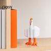 Whimsical Desk Decoration Funny Duck/Chick Figurine, Creative Resin Animal Statue Desktop Ornament, Gift for Duck Lovers Sculpture Home Office Decor,
