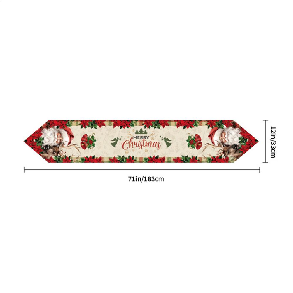 Christmas Runner For Table Long Soft Christmas Decorations Gingerbread Man Santa Claus Winter Table Runner For Winter Party