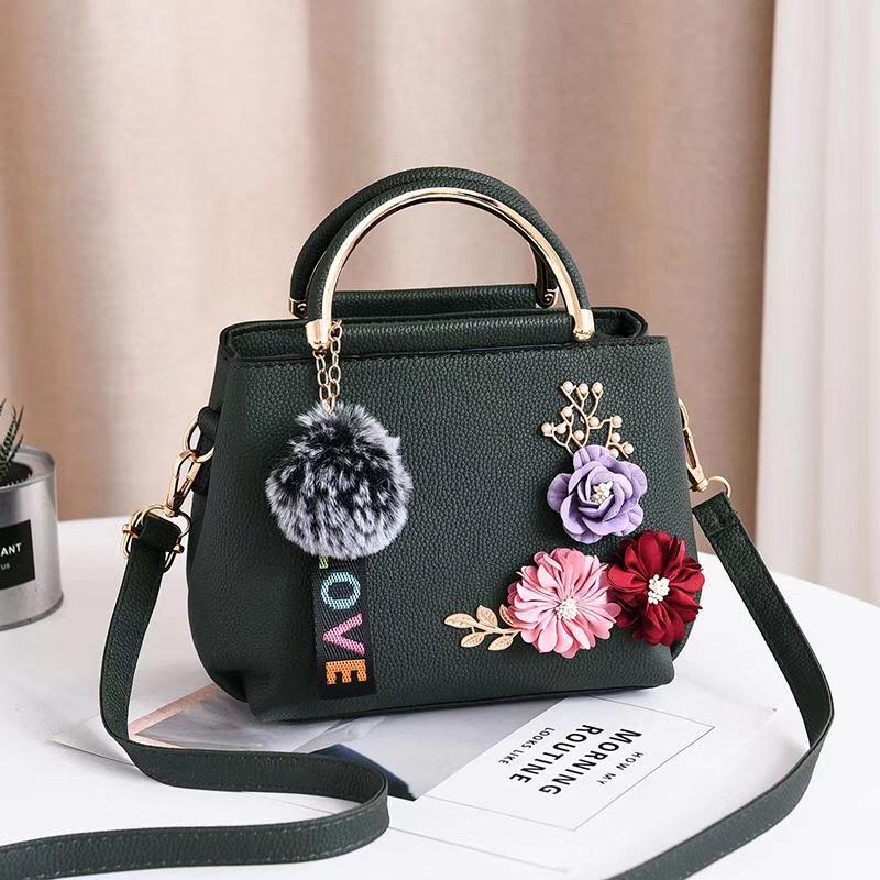 Fashion Flower New Women's Crossbody Bag Fashion Leather Shoulder Bag Tide
