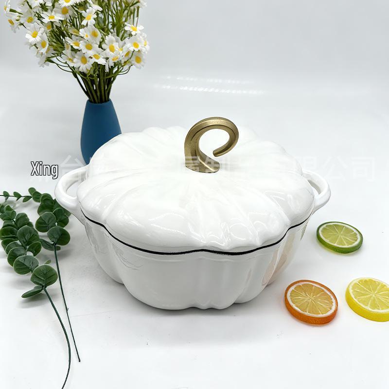 Large Capacity Multifunctional Cast Iron Enamel Stew Pot with Double Ears
