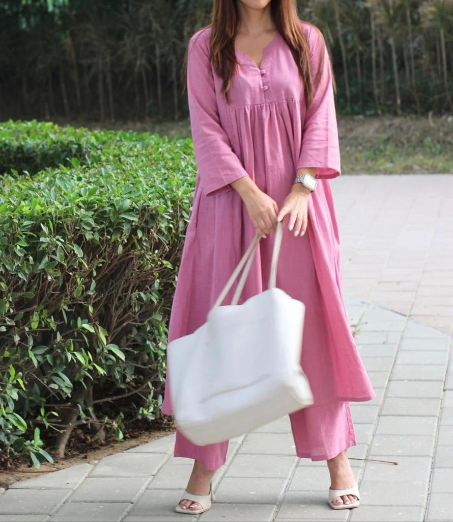 Women Designer Top Tunic Kurta Pant Set Indian Bollywood Party Wear Cotton Kurti Dress