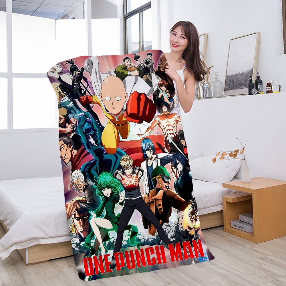 O-One-Punch Man S-Saitama Anime Beach Swimming Towel Soft Absorbent Washcloth Children's Gifts for Kids Travel Camping Gym