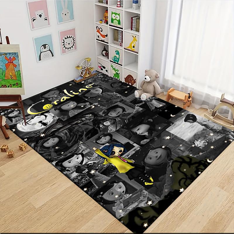 1Pc Coraline'S Whimsical World Carpet Rug Customizable Soft Washable Antislip Home Living Room Sofa Mats Personalized Rug 091778
