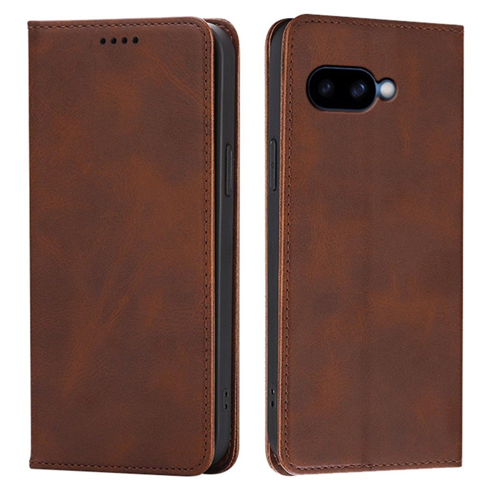 For Google Pixel 9a Case Wallet Calf Texture Leather Phone Cover with Hidden Magnetic Closure