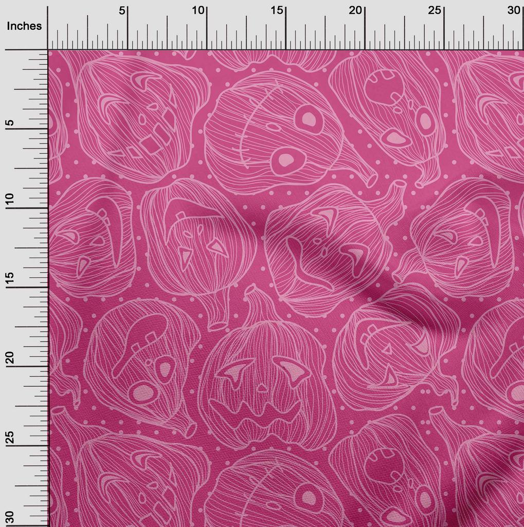 oneOone Cotton Flex Fuschia Pink Fabric Halloween Fabric For Sewing Printed Craft Fabric By The Yard 40 Inch