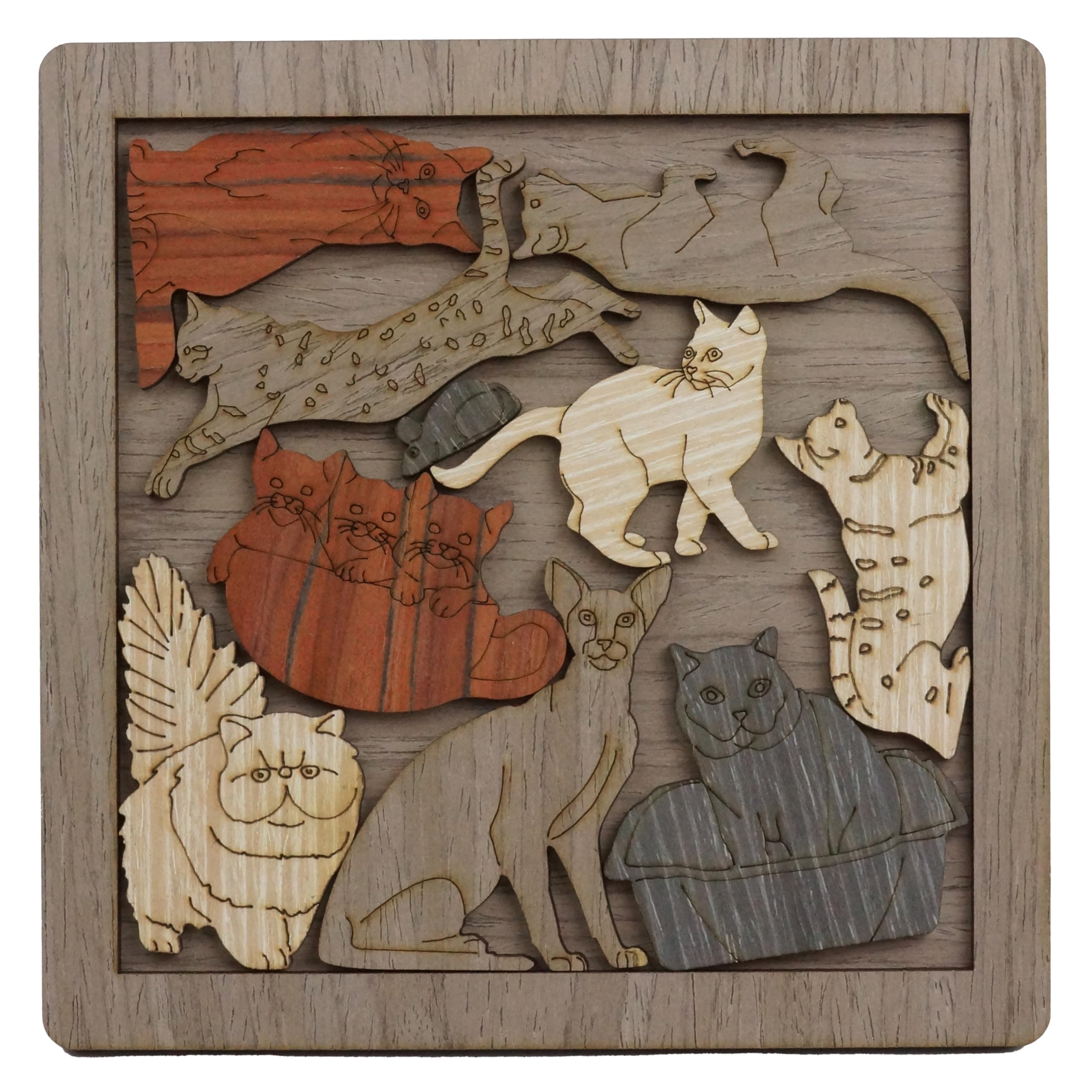 

KOYOKOMA Wooden Puzzle Animal Interior Cute Adult Cat Cat