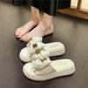 New Slippers In Summer, Women's Fashion Outer Wear, Thick-soled Bows, Soft-soled Comfortable One-word Slippers