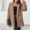 Women's Winter Plush Hooded Jacket Casual Zip-Up Coat With Pockets Soft Fleece  For Fall Winter Winter Jacket