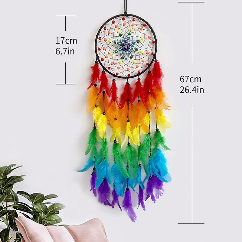 Dream Catcher Pena Colorida Sinos de Vento Artesanais Criativos Sala de Estar Quarto Enfeites Pendurados Pingente de Parede Decorações para Casa
