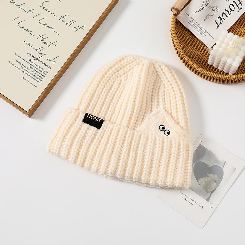 

New Style Woolen Hat for Women in Autumn and Winter Warm Ear Protection Hat Fashionable and Versatile Face Showing Small Knitted Hat Cold Eye Hat one size