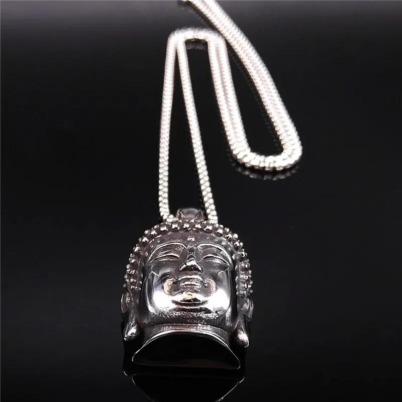 Vintage Retro Boeddha Hoofd Hanger Ketting Unisex Mannen Vrouwen Mode Gotisch Amulet Talisman Sieraden Feest Cadeau