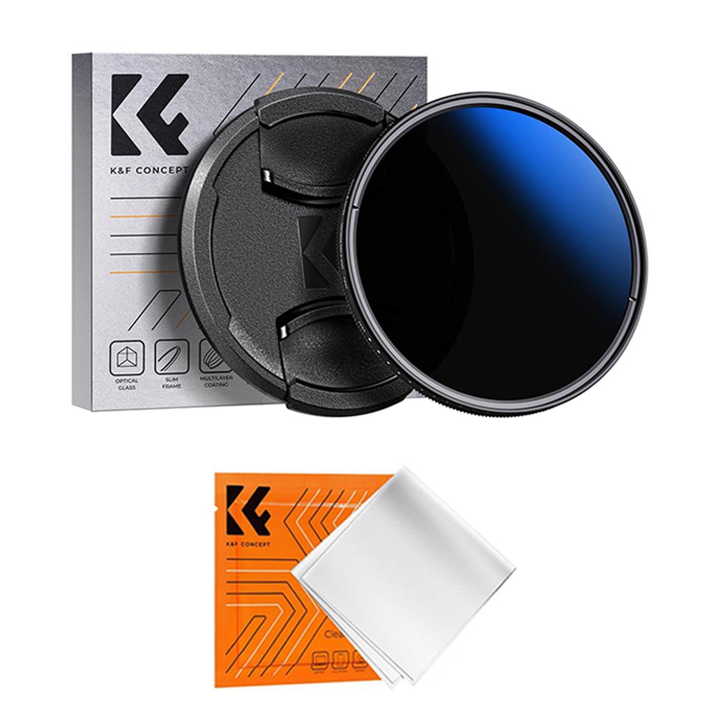 K&F CONCEPT K Series 49-82mm Filters UV/CPL/ND2-400/Black-Mist 1/4 Cap Clean Cloths Camera Lens Filter Set for Nikon Canon Leica