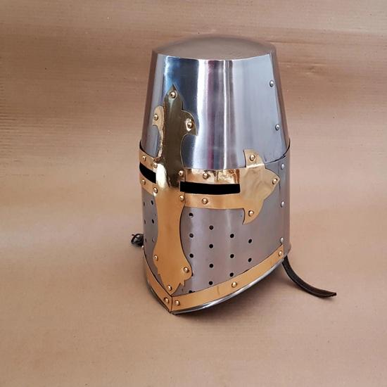 Medieval Crusader Knights Templar Armour Helmet Steel Brass Historical Collectible Costume Armor Gift