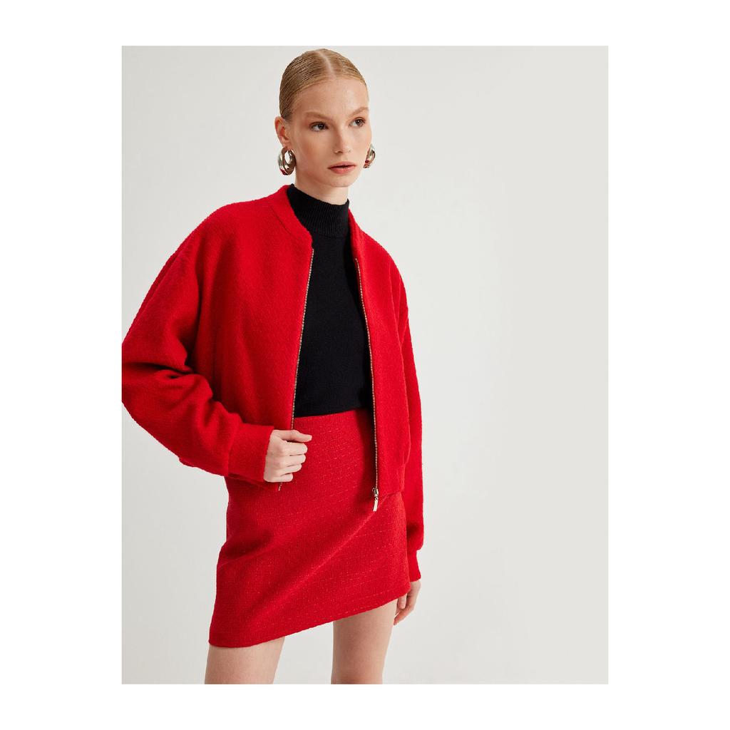 Mini Tweed A-line Skirt Slim Fit