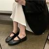 Spring and Autumn Soft Sheepskin Single Shoes Women's New Flat Bottom Buckle Straps Mary Jane Pumps Shoes Woman's Grandma Shoes