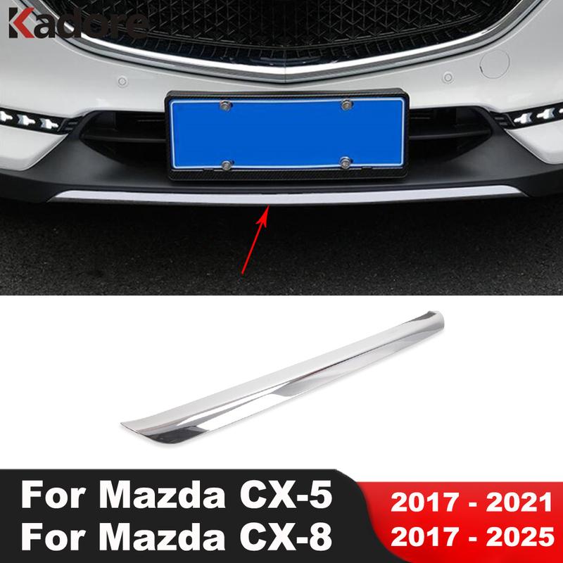 For Mazda CX-5 CX5 KF 2017- CX-8 2017-2025 Steel Front Bottom Bumper Grille Cover Trim Grille Lip Strip Car Accessories