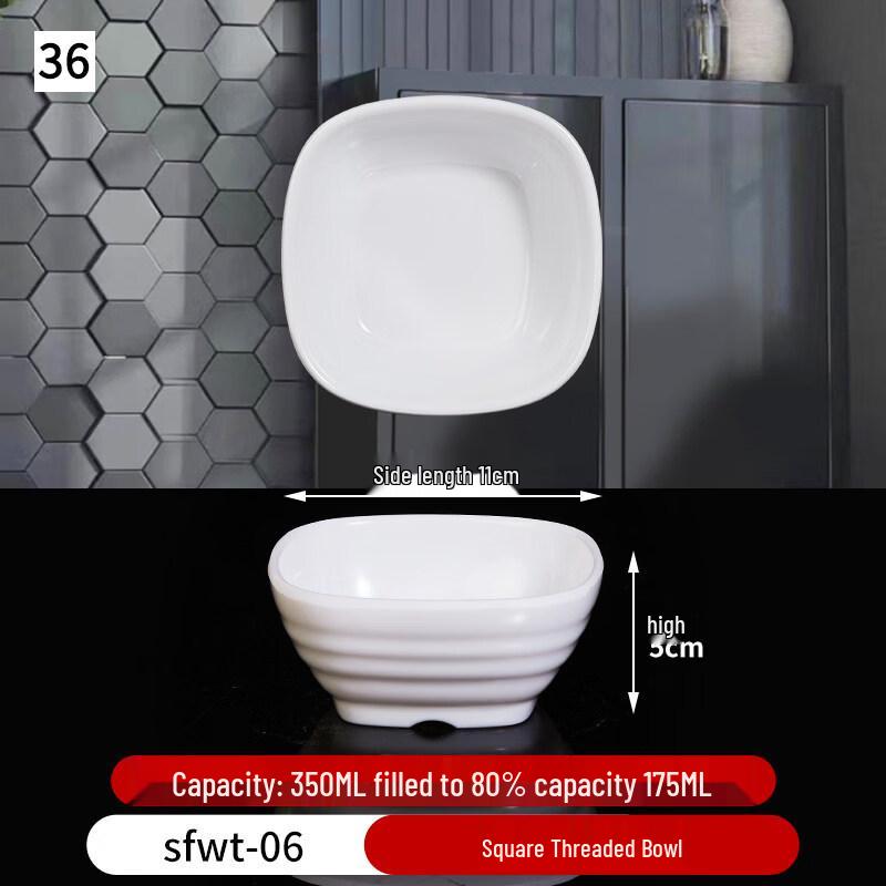 

Melamine Square Threaded Soup/Rice Bowl