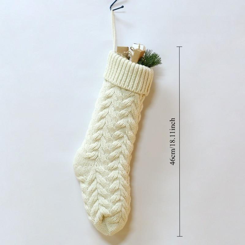 

1PC Acrylic Christmas Decoration Socks Christmas Decoration Supplies Knitted Pendants Large Gift Bag 26.5x46cm