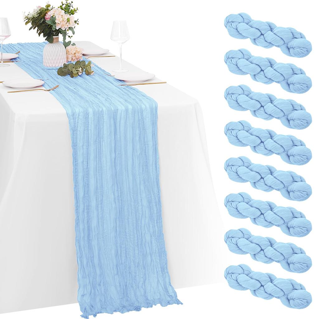 6er-Pack Mulltischläufer Rustikaler durchsichtiger Gaze-Tischläufer Käsetuch für Hochzeit Geburtstagsfeier Babyparty Tischdekoration