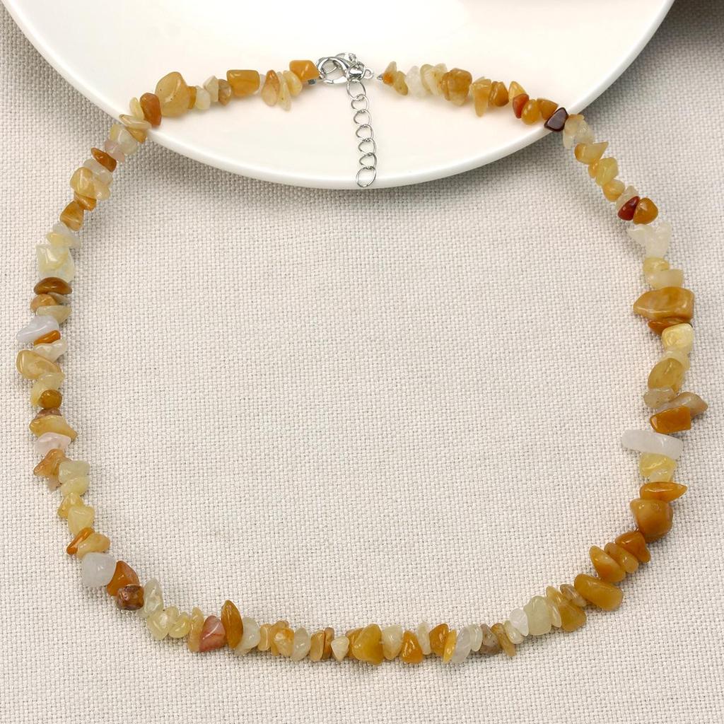 Crushed Crystal Handmade Beaded Necklace - Versatile Spring/Summer Beach Style for Women