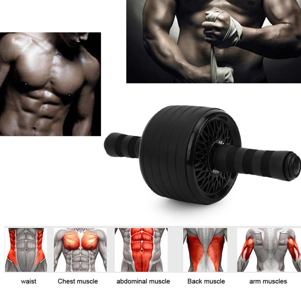 Rueda para Entrenamiento de Músculos Abdominales Rodillo Mango de Esponja Agarre Equipo de Ejercicio para la Cintura Gimnasio Fuerza Corporal Potencia Fitness