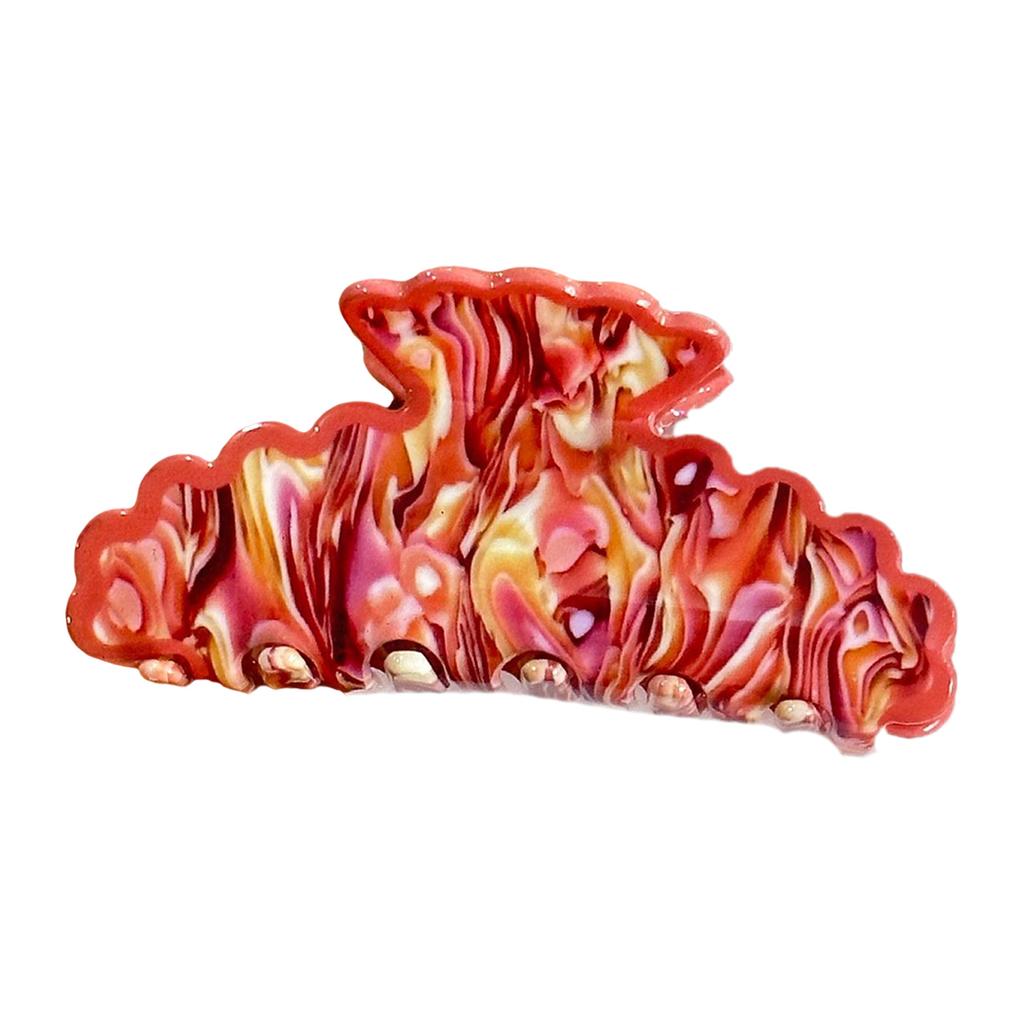 Large Hair Claw Clip Blue White Porcelain Tie Dye Pattern Lightweight Acrylic Hair Accessory 12 Color Options