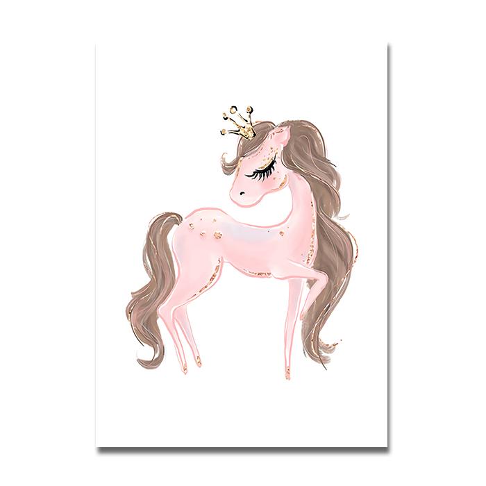 Ballet Princess Nursery Wall Art Canvas Painting Nordic Poster Unicorn Swan Print Wall Pictures for Baby Kids Bedroom Decoration
