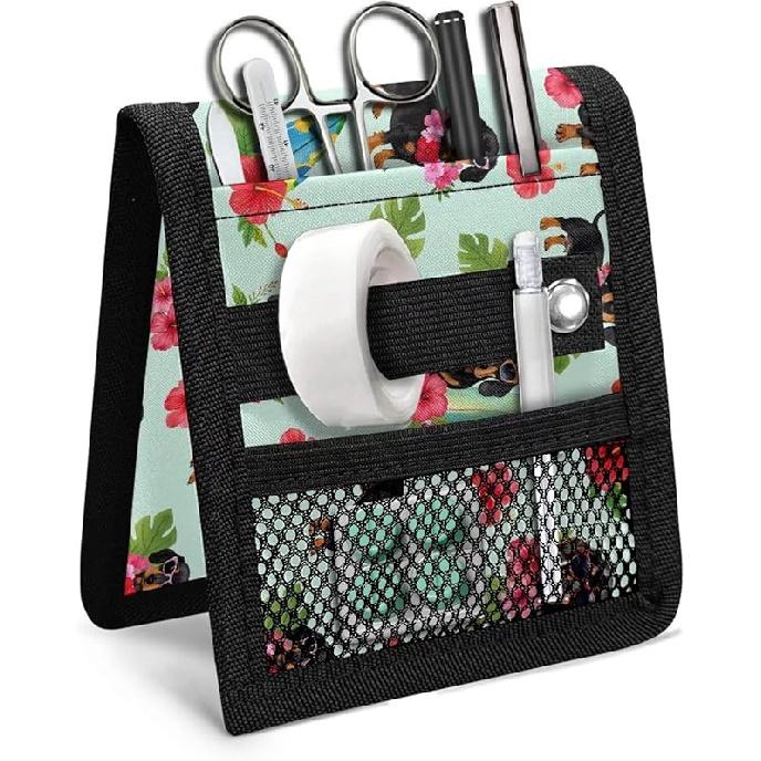 Cat Printed Nurse Pocket Protector Cartoon Nurse Organizer Bag Pouch Utility Hospital Bag Organiser Pouches Tool Case